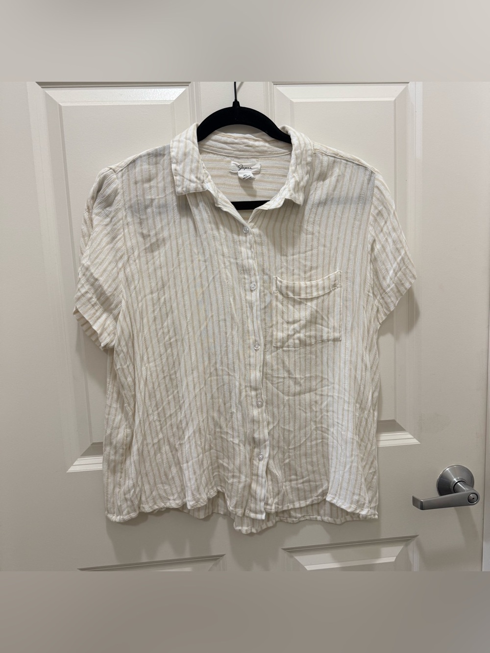 Women’s Cream Casual Lightweight Soft Rayon Earthy Classy Casual Button Up XL